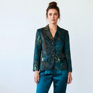 Vintage Steilmann Flocked Velvet Brocade Blazer